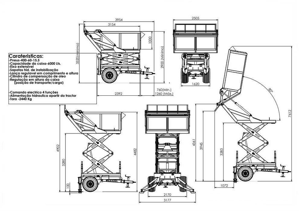 Reboque Elevatório Herculano , Novo