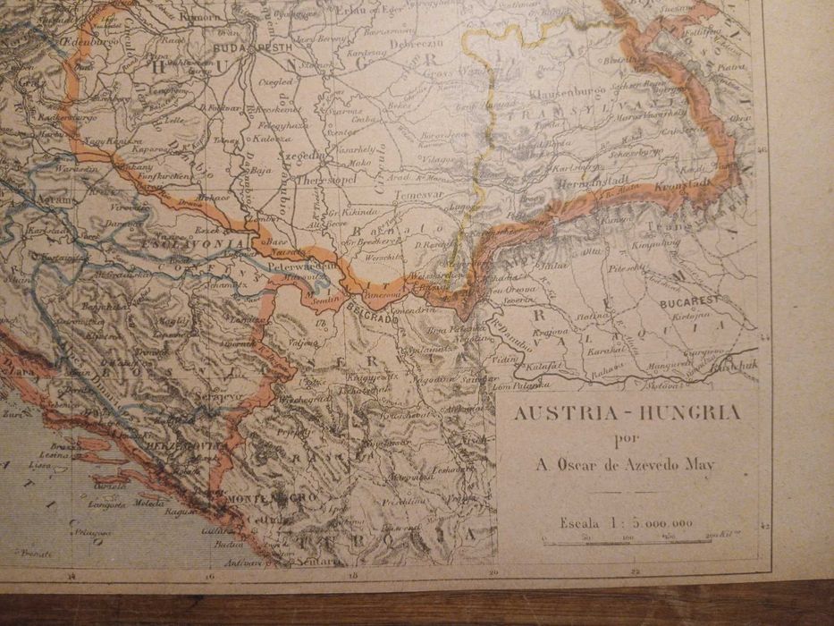 Mapa Austria-Hungria (Final Sec. XIX - Início Sec. XX)