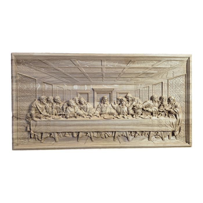 Ostatnia Wieczerza płaskorzeźba z dębu 70 x 37 cm