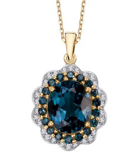 Złota zawieszka z topazami London Blue Verona 18560T