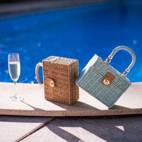 Kuferek torebka koszyczek nowy z metką turkusowy miętowy