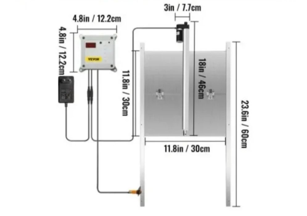Porta automática para galinheiro VEVOR 30x30cm