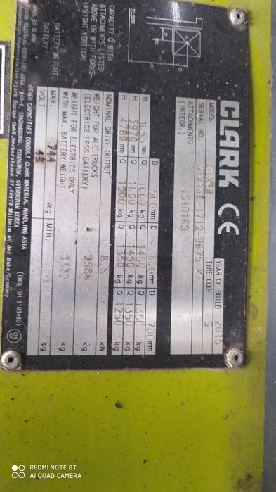 wózek widłowy Clark GTX16 nr 1712-9675