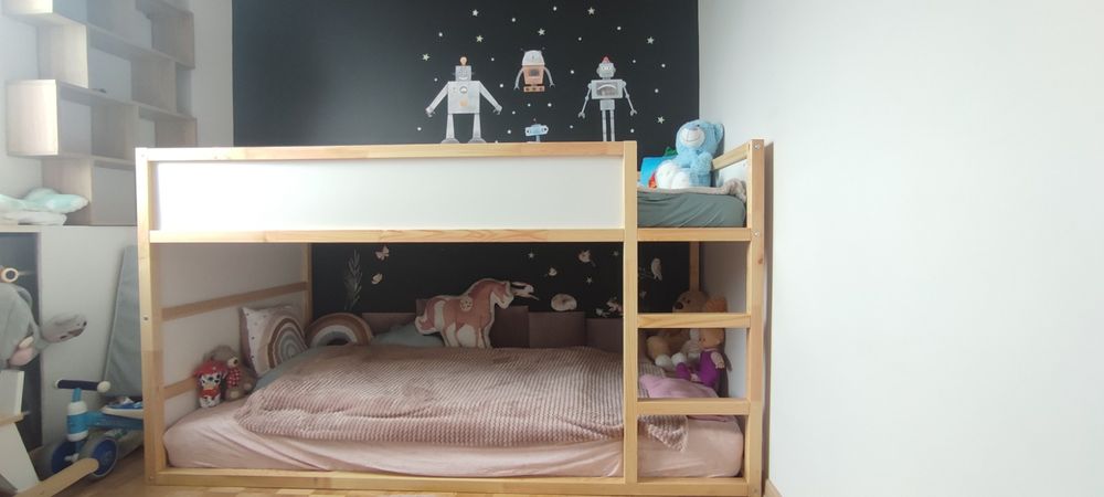 Ikea Kura 2w1  łóżko z materacami 90x200
