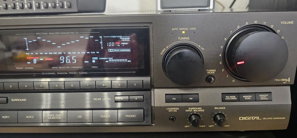 Unikatowy amplituner Technics SA-GX303 wraz z pilotem i przetwornica.