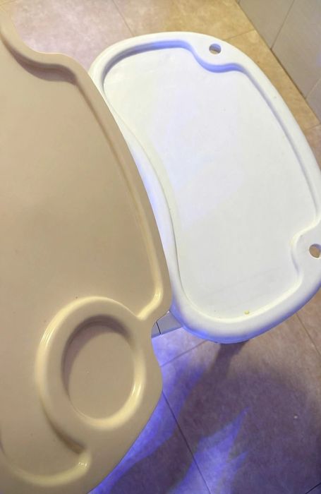 Cadeira de Refeição para Bebé Dobrável com 2 Tabuleiros