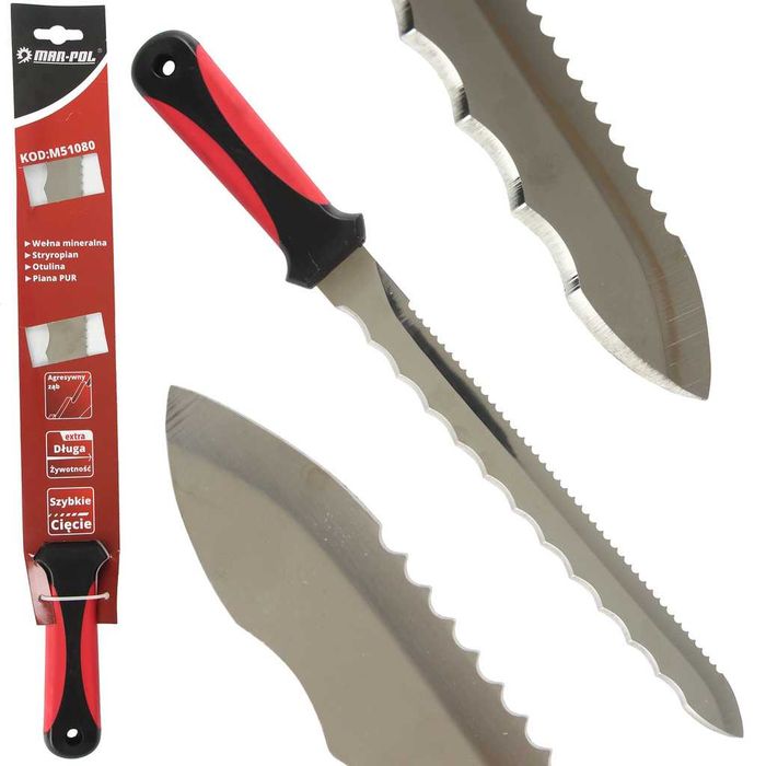 NÓŻ Do Cięcia MATERIAŁÓW IZOLACYJNYCH Waty Wełny Styropianu 28cm