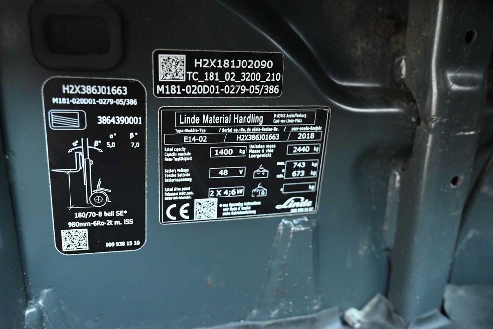 Wózek widłowy Linde E14-02 Duplex 272 cm 2018 rok 3730 mth FHP 444