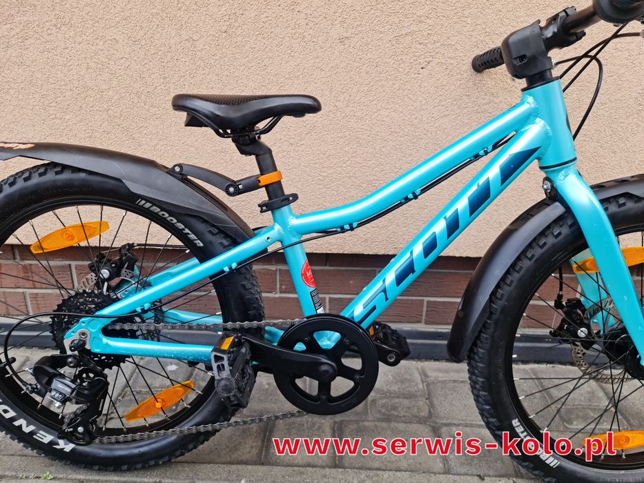 Rower dziecięcy SCOTT koła 20 SHIMANO aluminium rabat okazja POLECAM FV 23 % jak nowy po serwisie