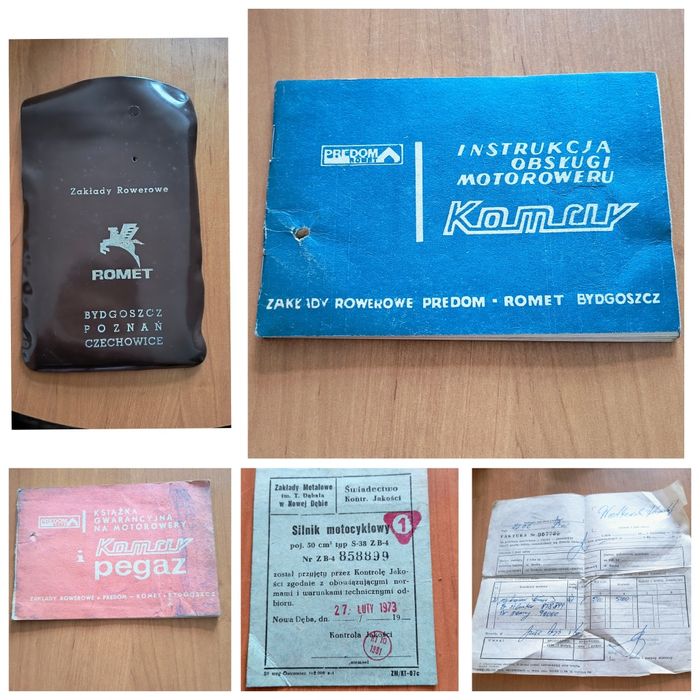 Komplet dokumentacji PRL Romet Komar