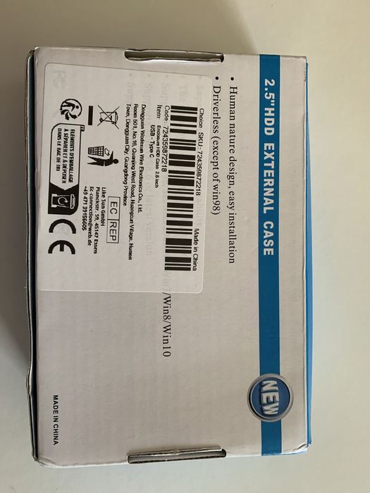 Caixa externa 2.5” hdd ou SSD (novo)