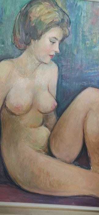 Obraz olejny na płótnie – Akt kobiety – 80x60 cm – Sygnowany