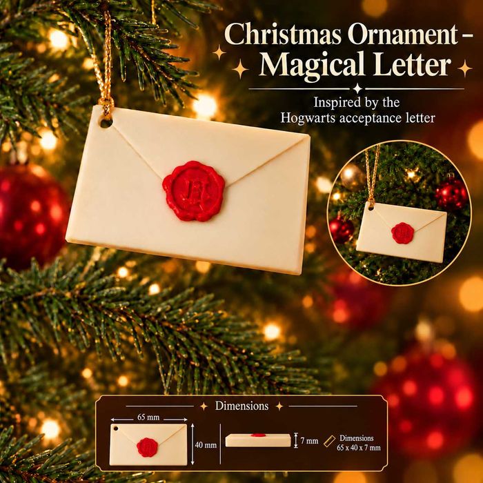 Decorações de Natal Carta de Hogwarts | Enfeites para Árvore de Natal Inspirado em Harry Potter