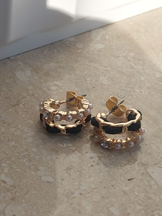 Nowe kolczyki panterka czarne dla niej Prezent