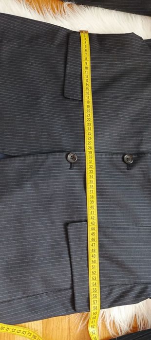Marynarka Enrico Masarotti 56/ XL granat prążek 100% wełna, 150's