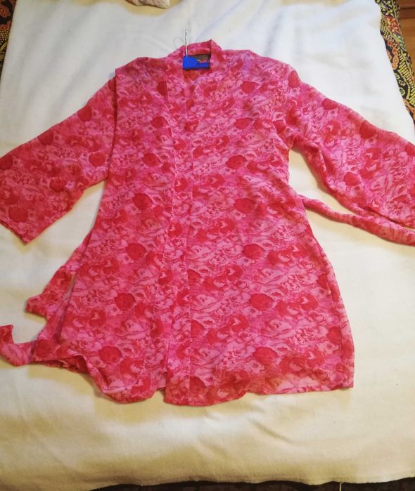 Koszulka nocna ze szlafrokiem Gille Classic L motyw róże