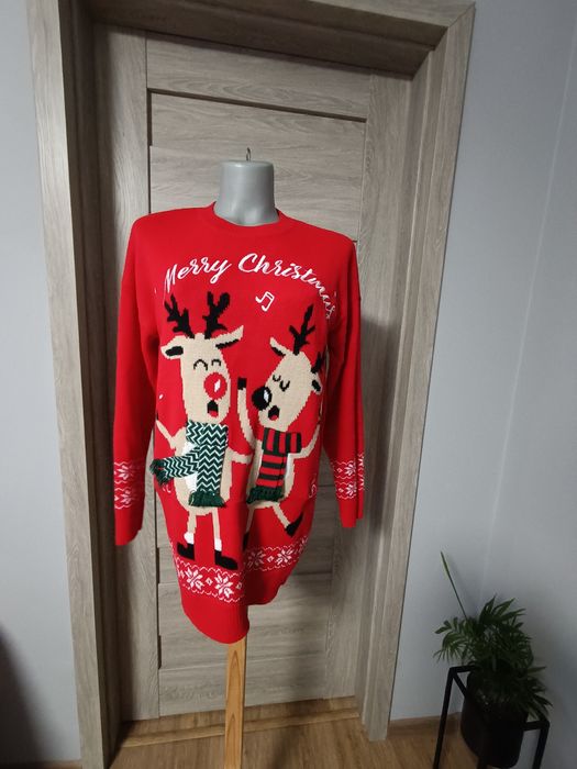 Sweter świąteczny czerwony Reserved