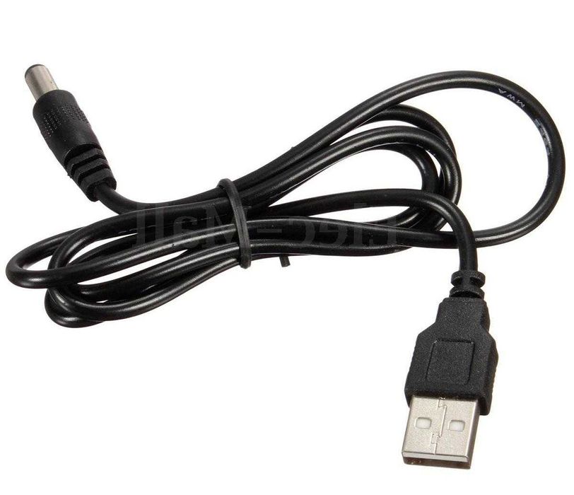 Cabo USB para Ficha DC 5.5 barrel Jack Redondo