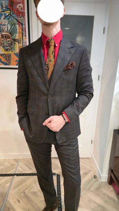 3-częściowy garnitur Vistula Red – Włoska wełna Marlane – Stan Idealny