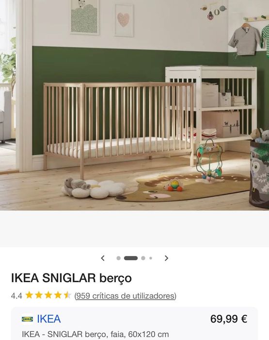 Berço bebê ikea + colchão