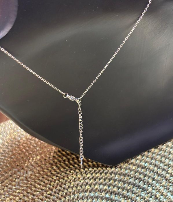 Srebrny naszyjnik cyrkonie stal chirurgiczna nierdzewna