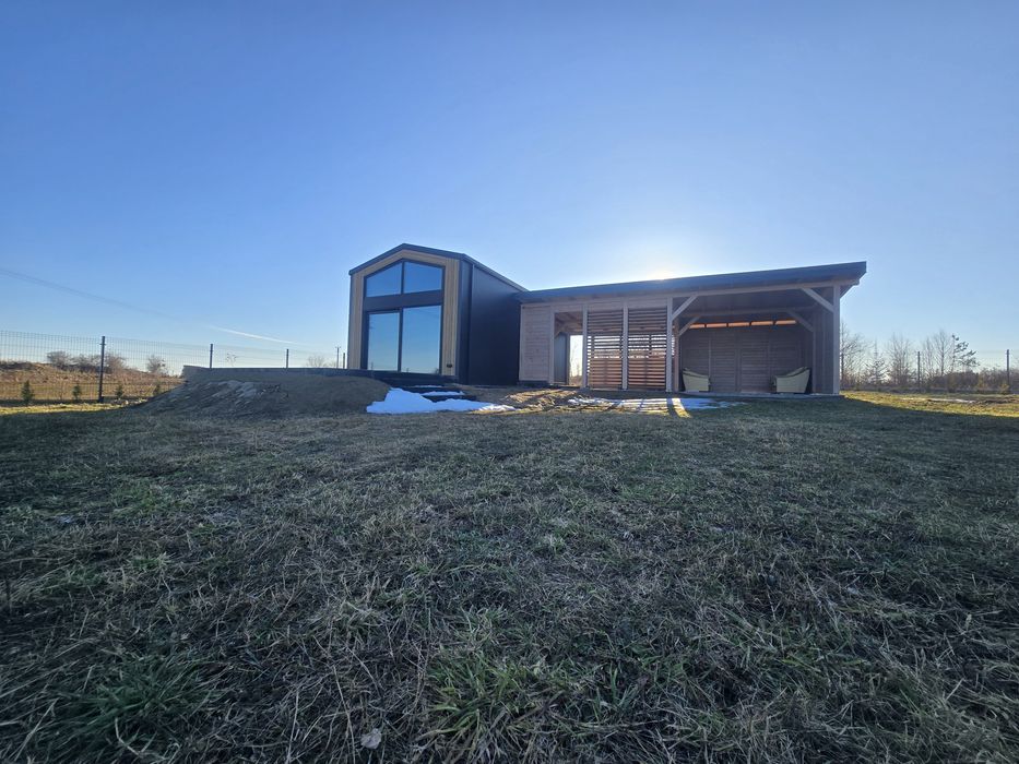 Domek całoroczny modułowy 55m2 + działka 10 arów nad jeziorem