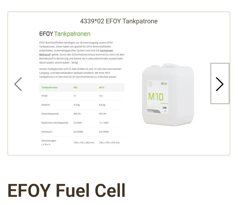 Efoy 2800 pro metanol