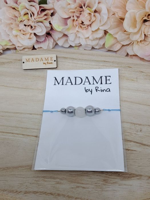 Bransoletka kamienie naturalne, perły szklane