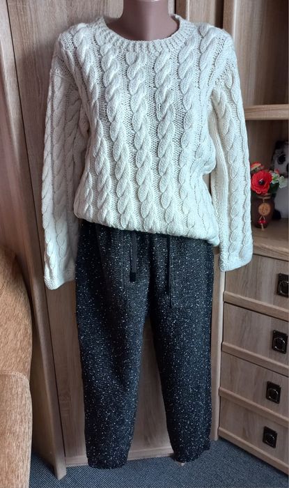 Вязаний теплий трикотажний костюм светр кофта штани джогери брюки зара