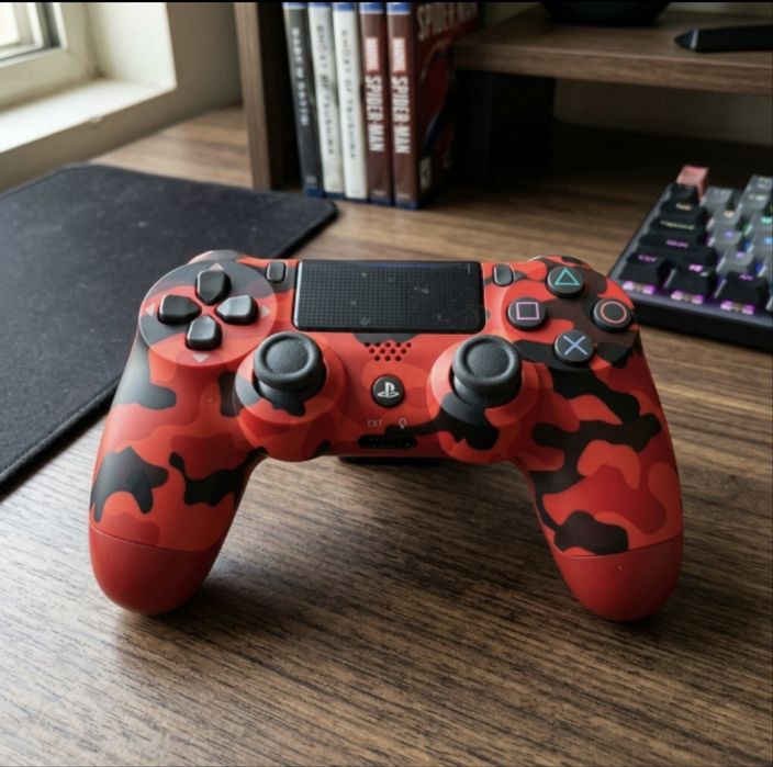 PS4 DualShock 4 червоний камуфляж, джойстик PS4