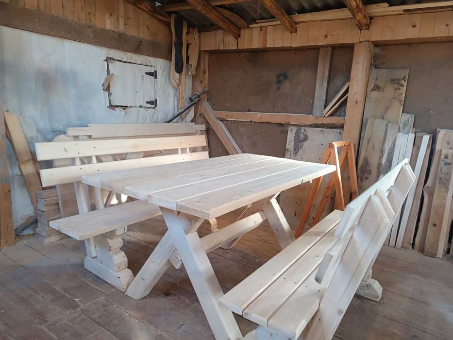 Стіл садовий комплект з масиву