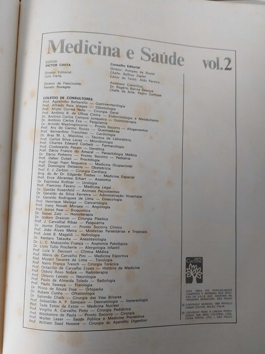 livro: “Medicina e saúde”, 10 volumes