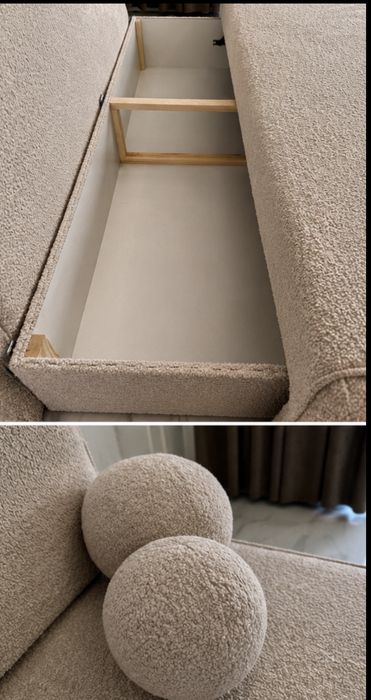 Kanapa tapicerowana Boucle Sofa z funkcją spania Luna tkaniny Producent