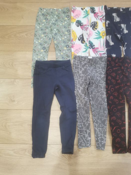 Leginsy dziewczęce rozmiar 110, 9szt.