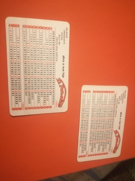 Calendário de bolso (91/92) | D. Pasolini