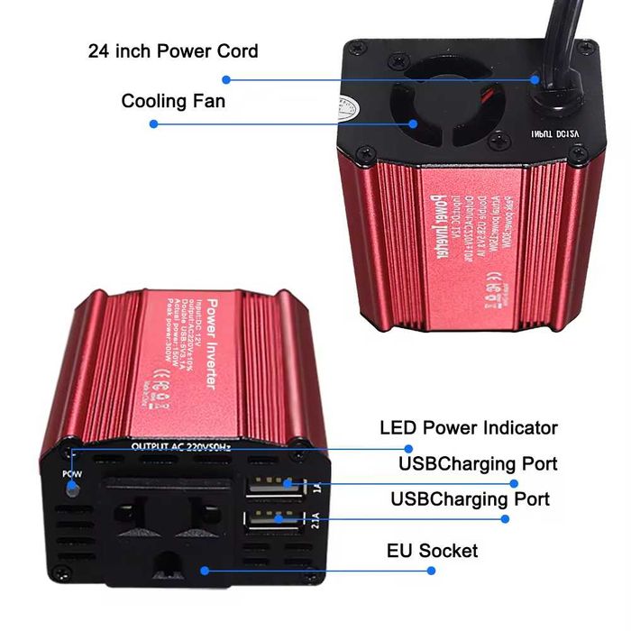 Перетворювач напруги автомобільний інвертор 12V to 220V Car Inverter