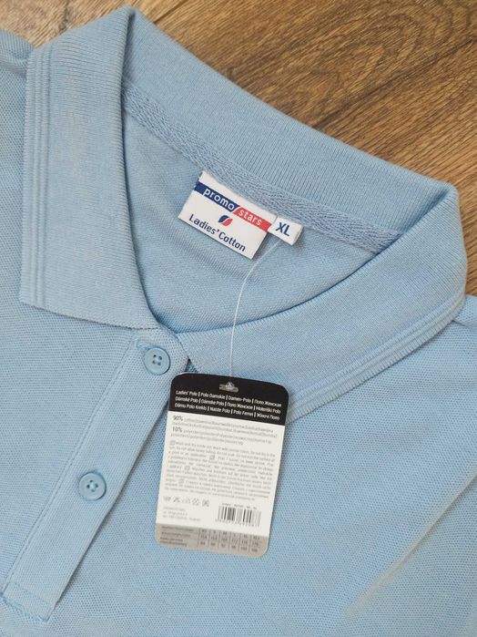 Bluzka piekarz lekarz niebieska i biała polo ladie's cotton