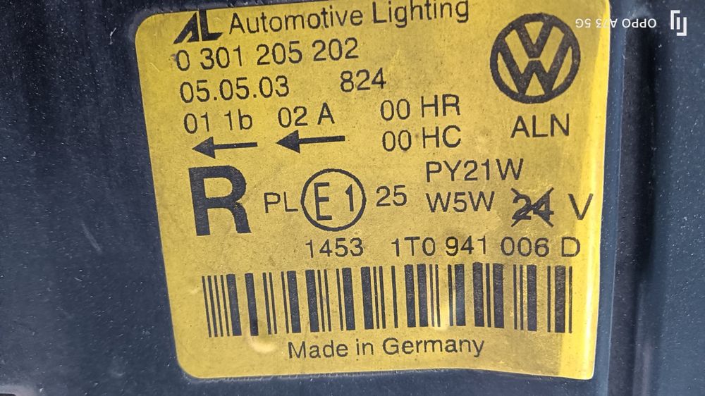 Farol VW touran ótica original óptica 2004