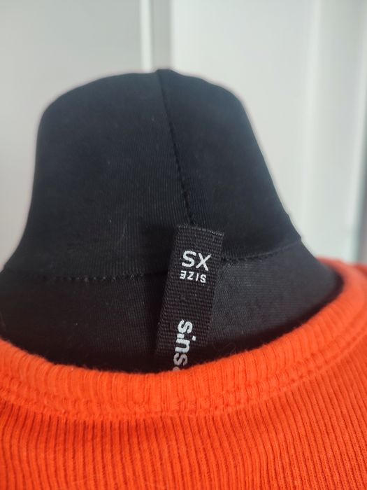 pomarańczowy top prążkowany na ramiączkach bokserka podkoszulka 34 XS