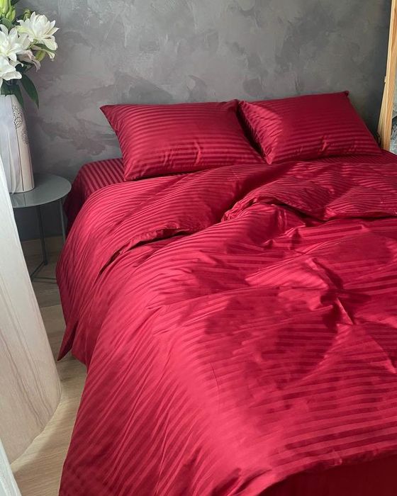 Простирадло підковдра набір.підодіяльник.пр.на резинці.страйп сатин.