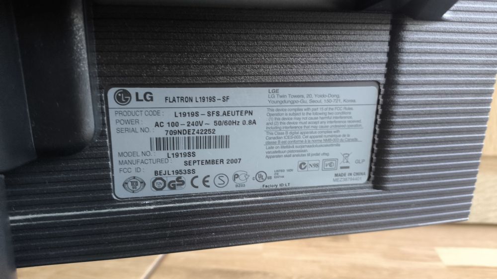 Monitor LG 19 Polegadas466616127198996482