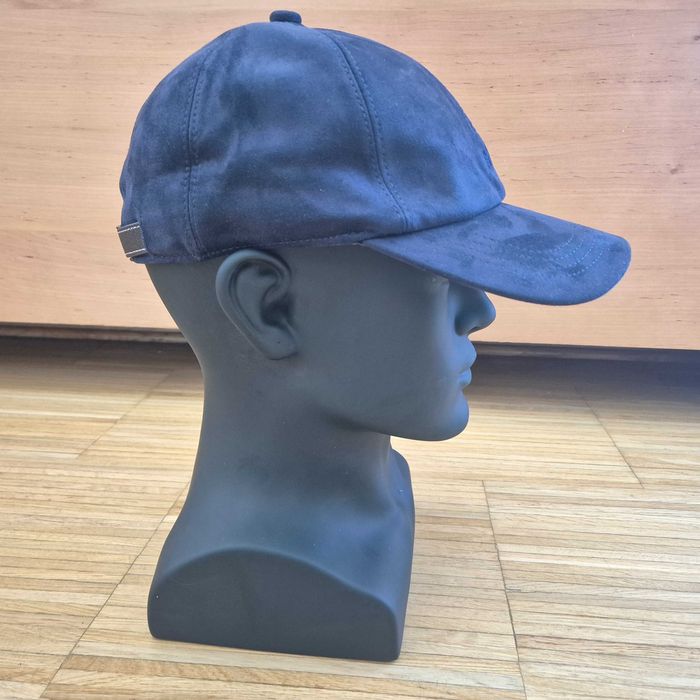 Бейсболка Brunello Cucinelli Cappello Velvet Cotton Deep Blue