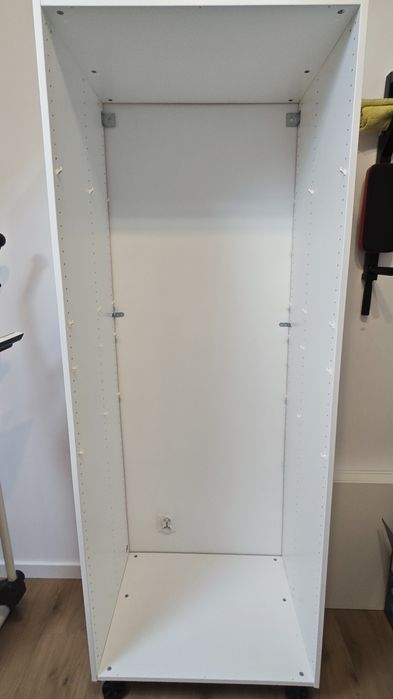 Szafa IKEA PAX biała obudowa 75x58 + nóżki, używana, z przeróbkami