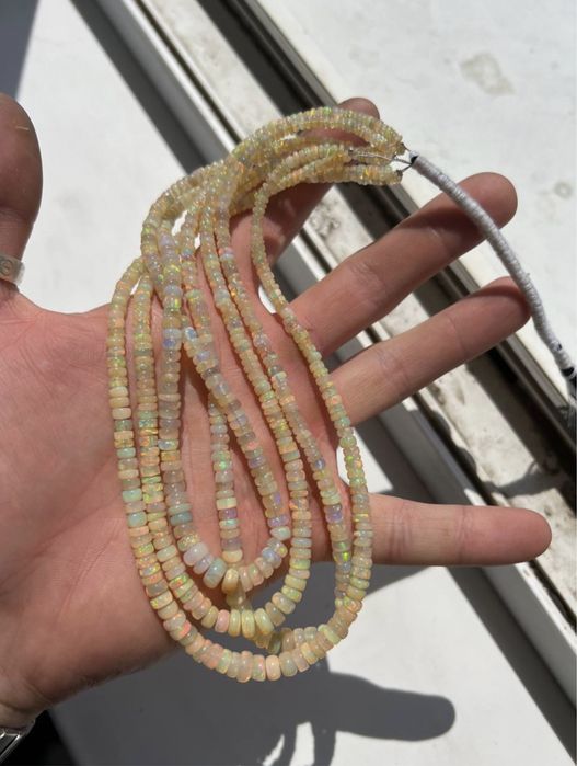 Нить опала опал эфиопский бусы браслет белый опал браслет