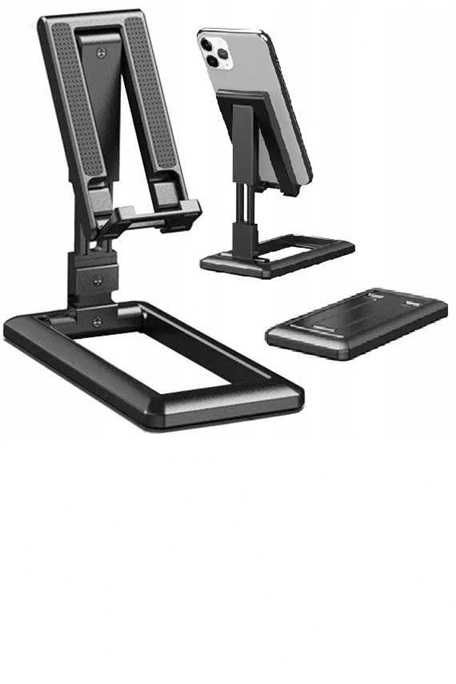 Składany Stojak Podstawka Uchwyt na Telefon 2 sztuki Czarny