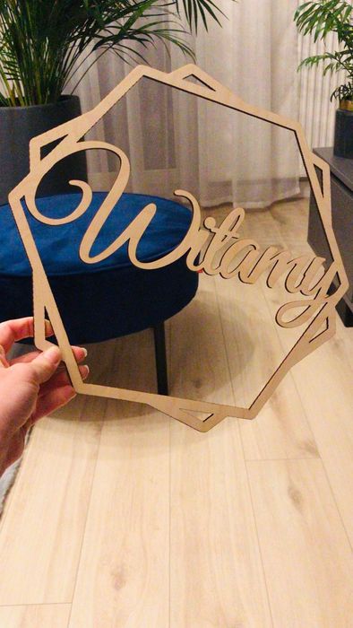Drewniane kolo heksagon ślub wesele