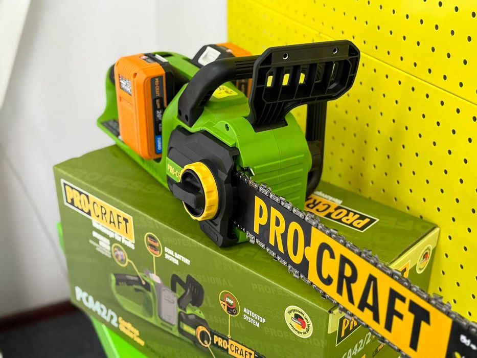 Пила ланцюгова акум. PRO-CRAFT PCA-42/2(2АКБ 20/8max-зар.подвій,олива)