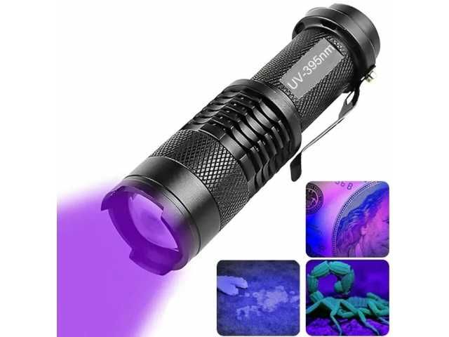 Latarka ultrafioletowa mini latarka UV 395 nm na baterie