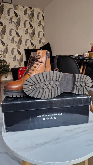 Buty skórzane zimowe Venezia