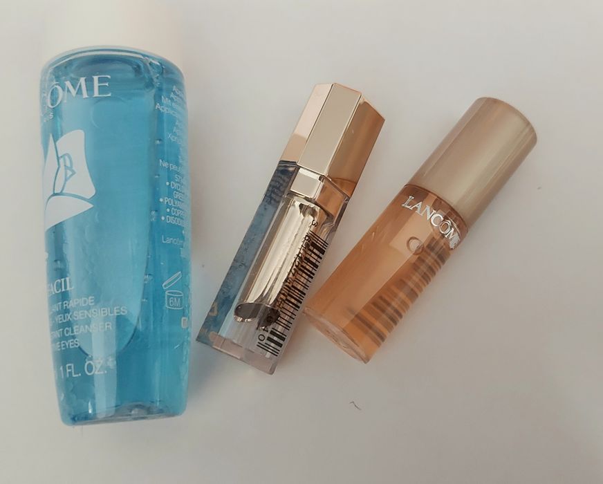 Zestaw Lancome NOWY kosmetyczka Bifacial eye Hydrazen Lip Idole Juicy